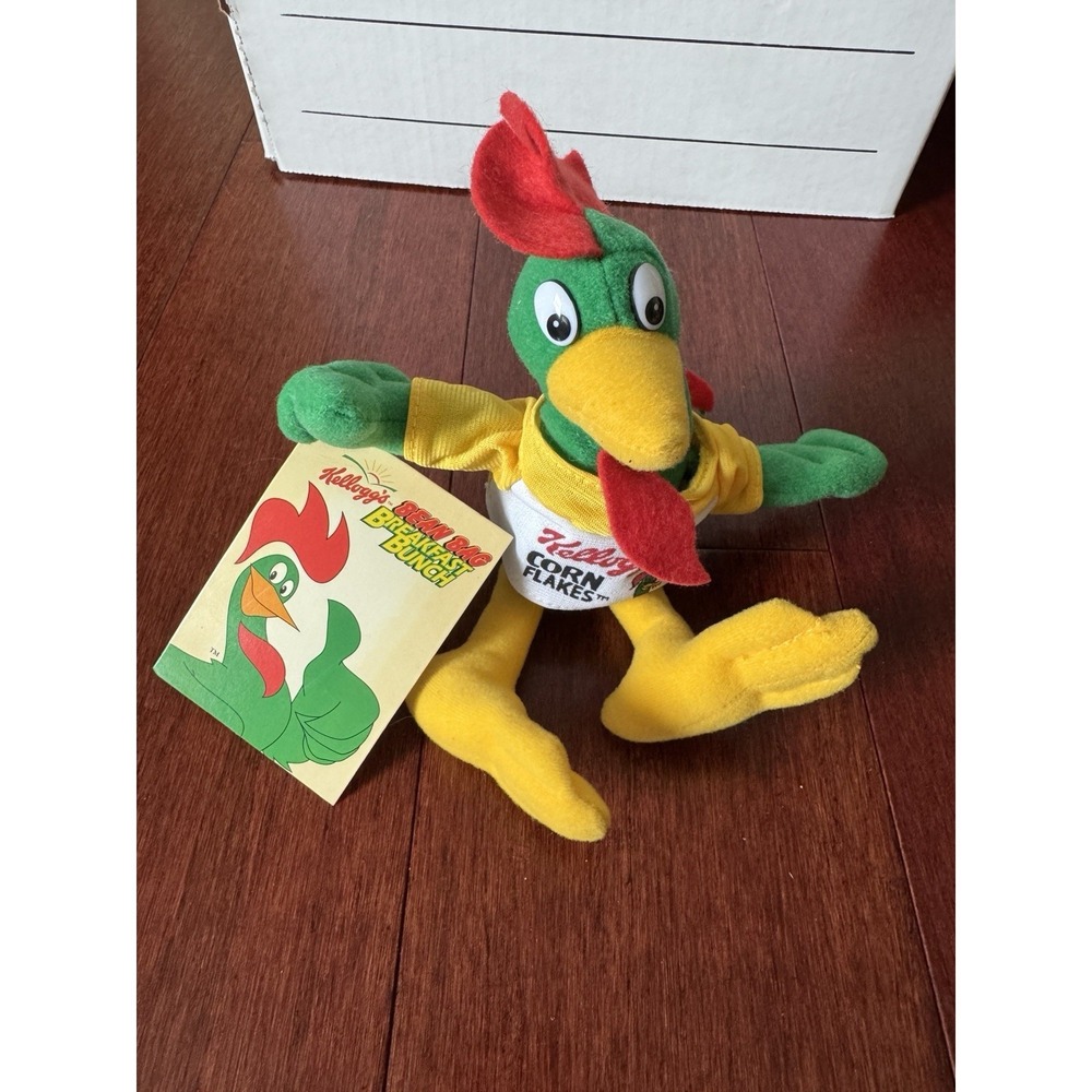 1997 Kellogg's Bean Bag Breakfast Bunch Plush Cornelius Rooster Cornflakes